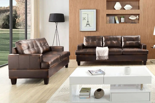 BroDeals 2 Seater Sofa Knollwood 3+2 Seater Faux Leather Sofa - Brown Knollwood 3+2 Seater Faux Leather Sofa - Brown