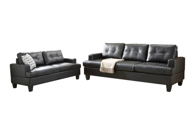 BroDeals 3 seater Sofa Knollwood 3+2 Seater Faux Leather Sofa - Black Knollwood 3+2 Seater Faux Leather Sofa - Black