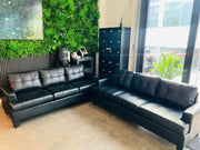 BroDeals 3 seater Sofa Knollwood 3 Seater Faux Leather Sofa - Black Knollwood 3 Seater Faux Leather Sofa - Black