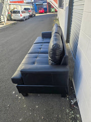 BroDeals 3 seater Sofa Knollwood 3 Seater Faux Leather Sofa - Black Knollwood 3 Seater Faux Leather Sofa - Black