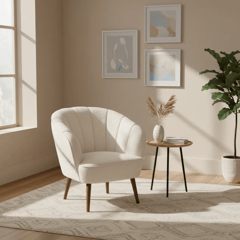 BroDeals Arm chair Gemma Boucle Casual Armchair - Wheat Gemma Boucle Casual Armchair - Wheat