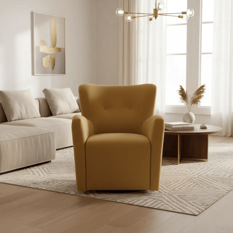 BroDeals Arm Chairs, Recliners & Sleeper Chairs Cairo Swivel Armchair - Gold Velvet Cairo Swivel Armchair - Gold Velvet