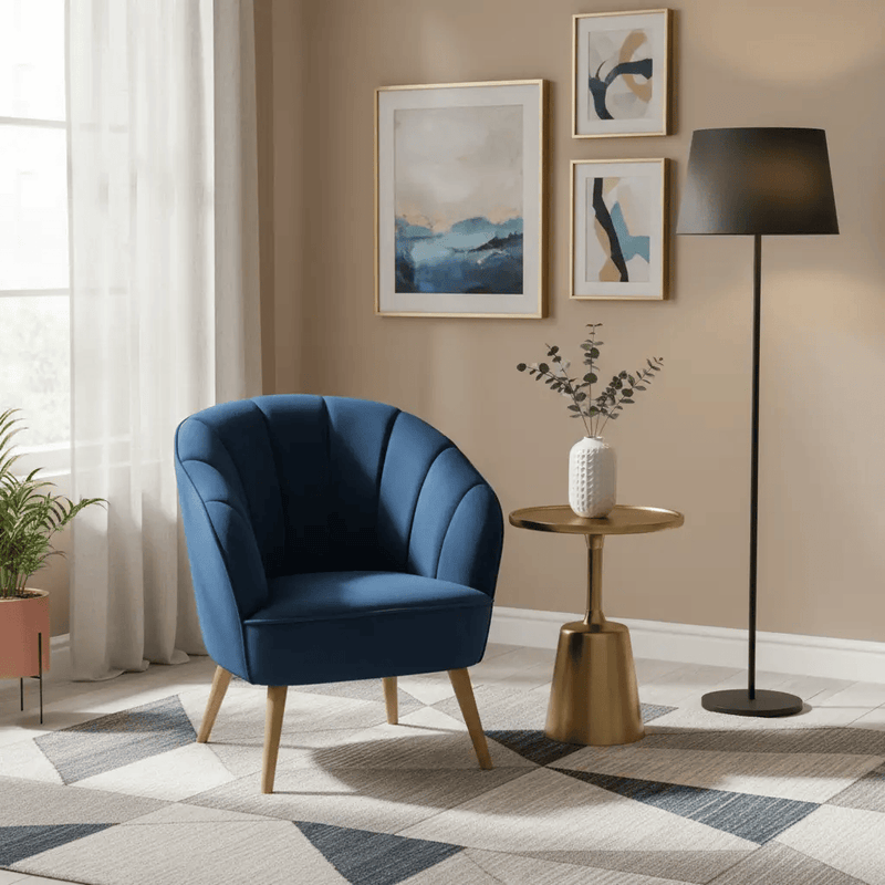 BroDeals Arm Chairs, Recliners & Sleeper Chairs Gemma Velvet Armchair - Navy Gemma Velvet Armchair - Navy