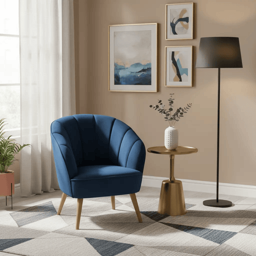 BroDeals Arm Chairs, Recliners & Sleeper Chairs Gemma Velvet Armchair - Navy Gemma Velvet Armchair - Navy