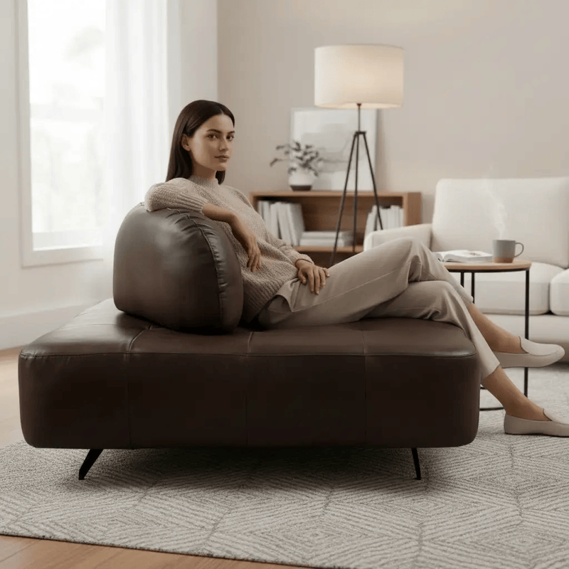 Georgio XL Leather Chair Cuba Brown by BroDeals