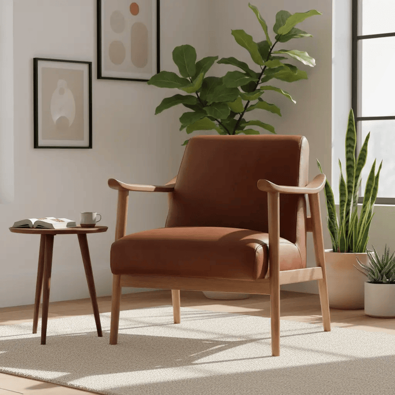 BroDeals Arm Chairs, Recliners & Sleeper Chairs Mid-Century Armchair Saddle Mid-Century Armchair Saddle