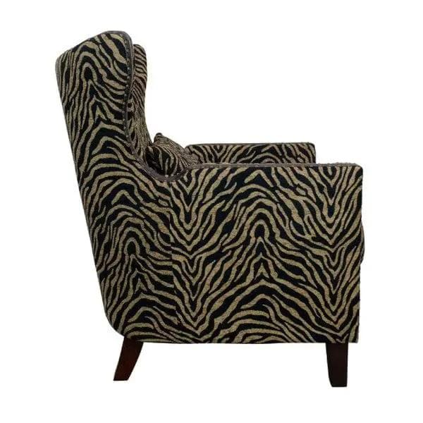 BroDeals Arm Chairs, Recliners & Sleeper Chairs Occasional Arm Chair with Ottoman - Zebra Print Occasional Arm Chair with Ottoman - Zebra Print