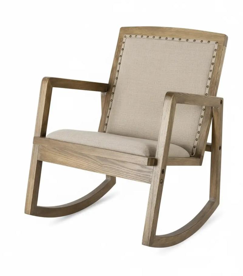 Rocking Armchair - Oak/Linen by BroDeals
