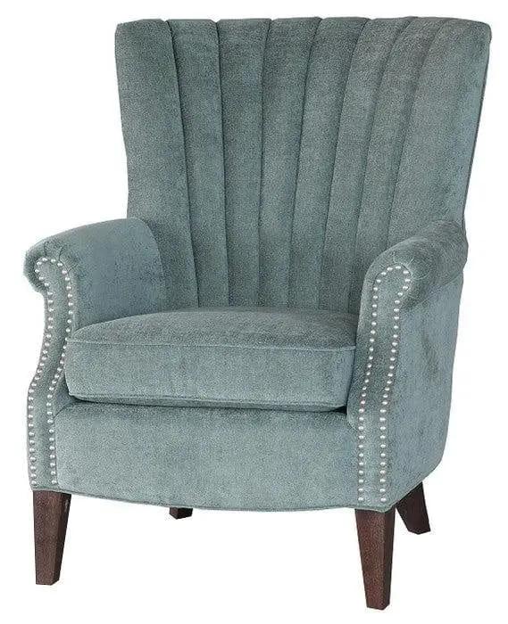 Wingback Tufted Armchair - Teal Blue by BroDeals