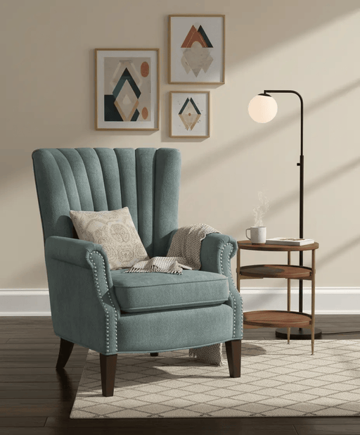 BroDeals Arm Chairs, Recliners & Sleeper Chairs Wingback Tufted Armchair - Teal Blue Wingback Tufted Armchair - Teal Blue