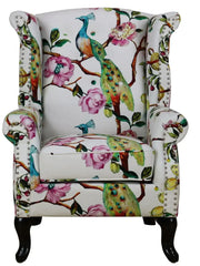 BroDeals Armchair Peacock Wingback Chair Peacock Wingback Chair