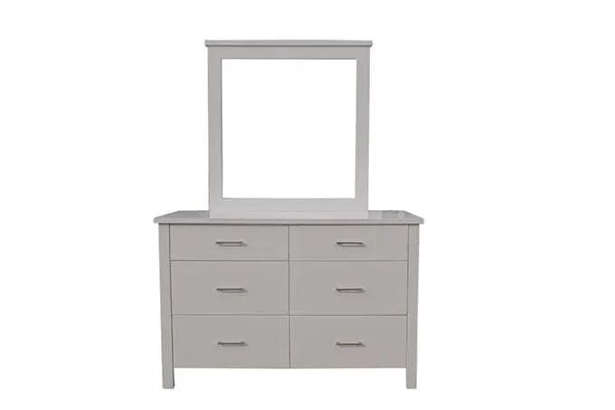 Tina White Dresser with Mirror by BroDeals