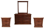 BroDeals bedroom set Dresser with Mirror | Bedside Tables - Set of 3 Dresser with Mirror | Bedside Tables - Set of 3