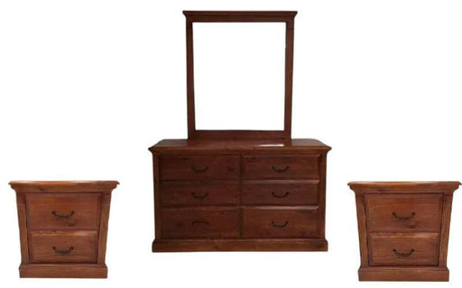 BroDeals bedroom set Dresser with Mirror | Bedside Tables - Set of 3 Dresser with Mirror | Bedside Tables - Set of 3