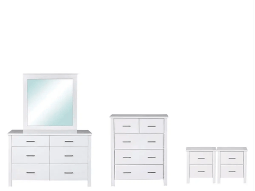 BroDeals Bedroom Suite Tina bedroom Suite White - Set of 6 Tina bedroom Suite White - Set of 6