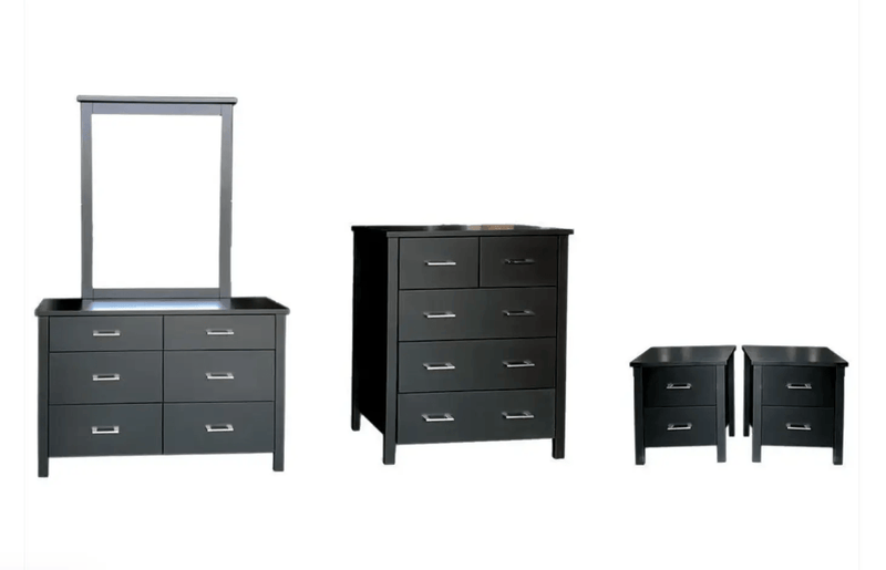 BroDeals Bedroom Suite Tina Black Bedroom Suite - Set of 4 Tina Black Bedroom Suite - Set of 4