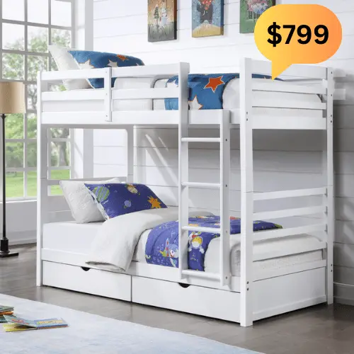 Bunk Bed with Two Bottom Drawers by BroDeals