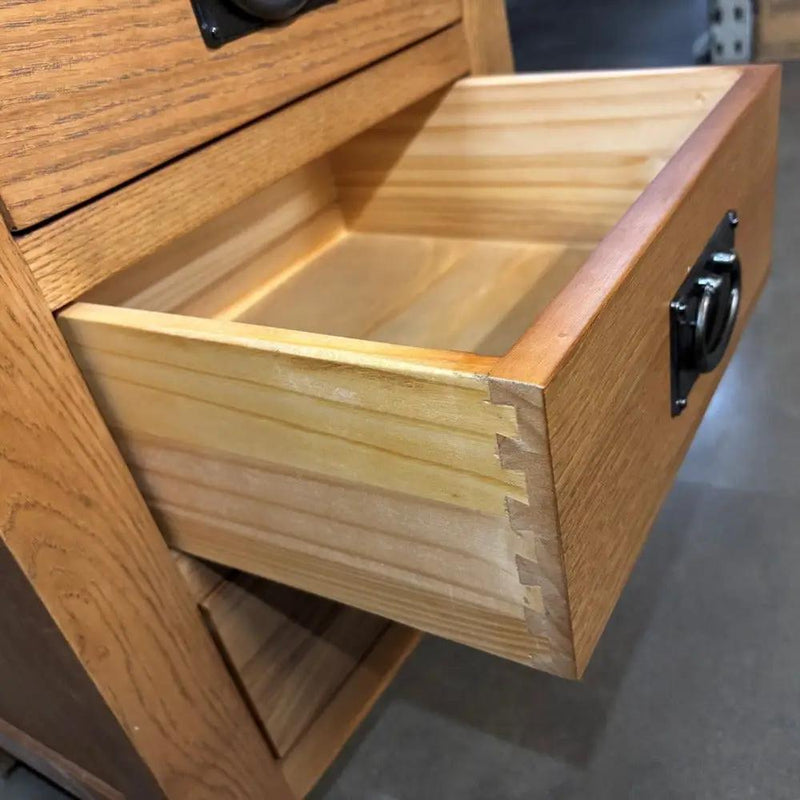 Oak 3 Drawer Bedside Table by BroDeals