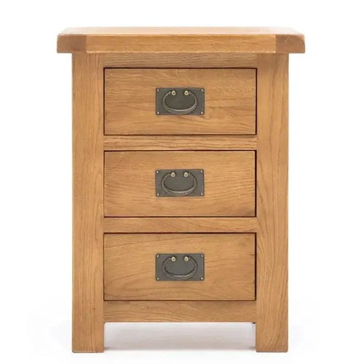 BroDeals Bedside Table Oak 3 Drawer Bedside Table Oak 3 Drawer Bedside Table