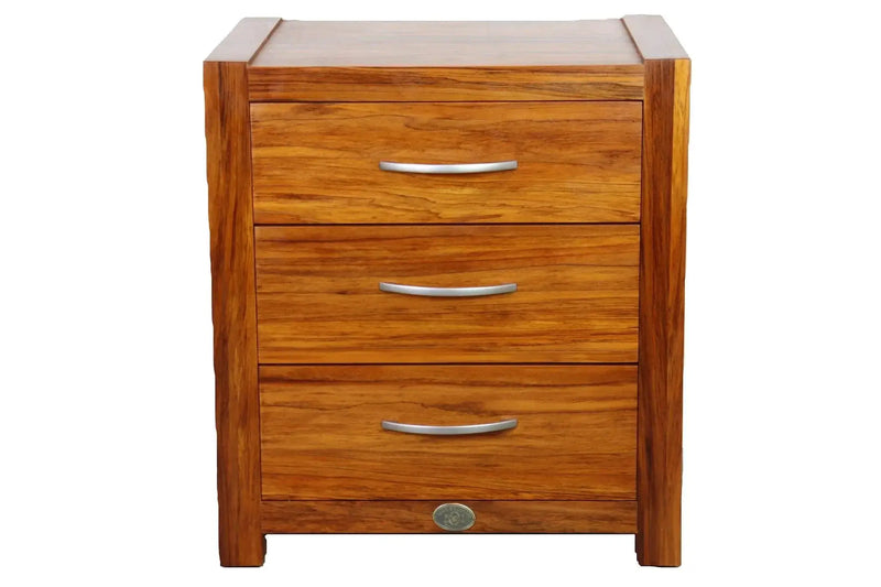 BroDeals Bedside Table Wanaka Rimu Bedside Cabinet - 3 Drawers Wanaka Rimu Bedside Cabinet - 3 Drawers