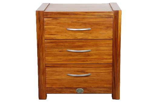 BroDeals Bedside Table Wanaka Rimu Bedside Cabinet - 3 Drawers Wanaka Rimu Bedside Cabinet - 3 Drawers