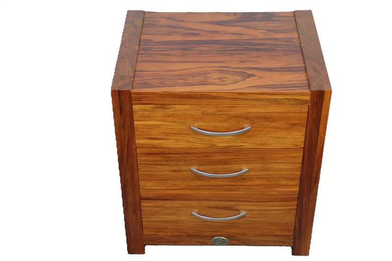 BroDeals Bedside Table Wanaka Rimu Bedside Cabinet - 3 Drawers Wanaka Rimu Bedside Cabinet - 3 Drawers
