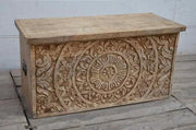 Hand Carved Wooden Trunk | Coffee Table by BroDeals