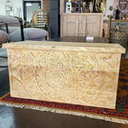 Hand Carved Wooden Trunk | Coffee Table by BroDeals