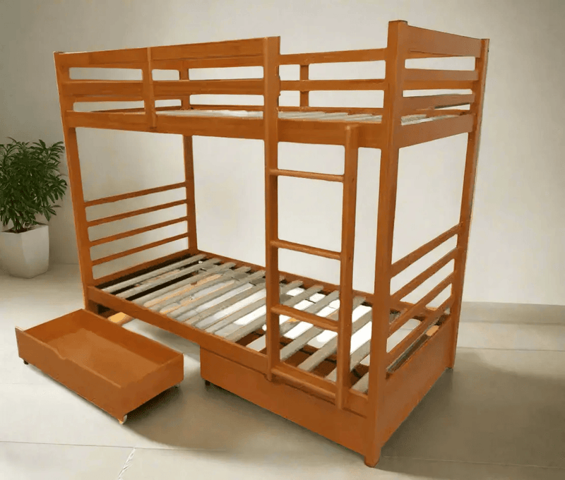 BroDeals bunk Bed Bunk Bed W/ 2 Drawers - Honey Bunk Bed W/ 2 Drawers - Honey