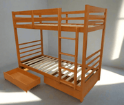 BroDeals bunk Bed Bunk Bed W/ 2 Drawers - Honey Bunk Bed W/ 2 Drawers - Honey