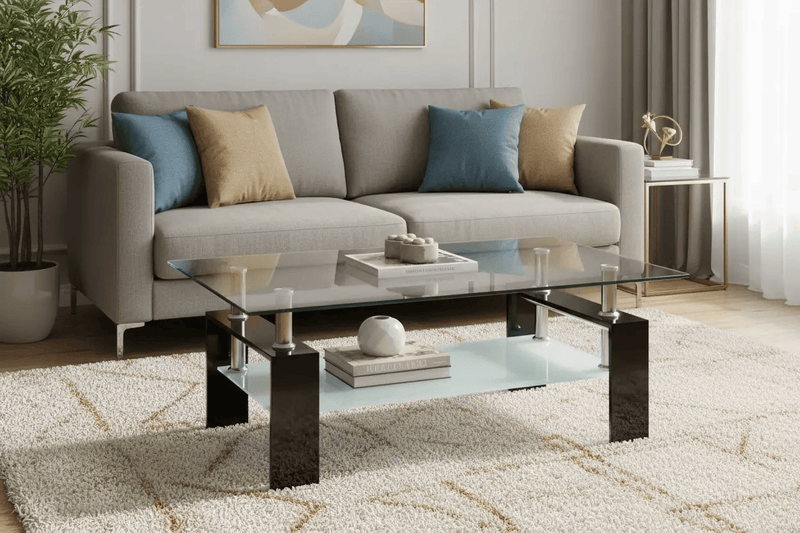 BroDeals Coffee Table Coffee Table - Glass Coffee Table - Glass