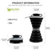 BroDeals Collapsible Water Bottle Collapsible Water Bottle - Black Collapsible Water Bottle - Black