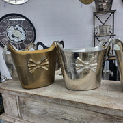Champagne Bucket Silver Bow Oval by BroDeals