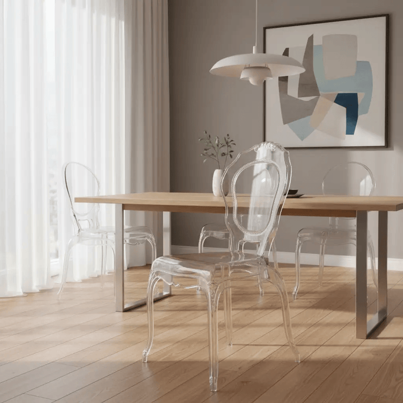 BroDeals Kitchen & Dining Room Chairs Clear Louis Dining Chair Indoor/Outdoor Clear Louis Dining Chair Indoor/Outdoor