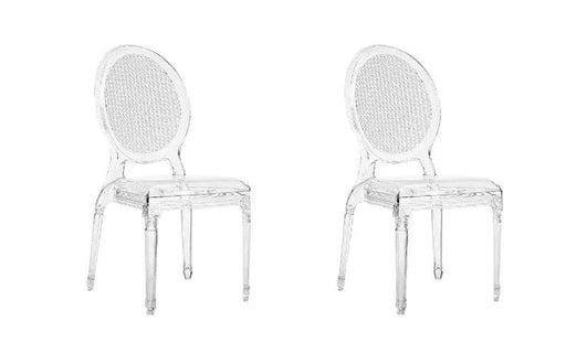 BroDeals Kitchen & Dining Room Chairs Clear Balloon Back Dining Chair Indoor/Outdoor Clear Balloon Back Dining Chair Indoor/Outdoor