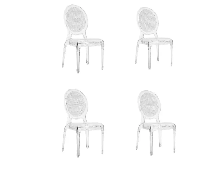 BroDeals Kitchen & Dining Room Chairs Clear Balloon Back Dining Chair Indoor/Outdoor Clear Balloon Back Dining Chair Indoor/Outdoor