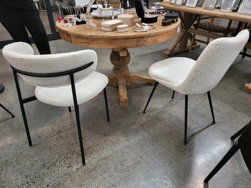 BroDeals Kitchen & Dining Room Chairs Boucle Dining Chair - Ivory Boucle Dining Chair - Ivory