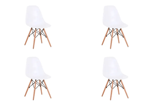 BroDeals Kitchen & Dining Room Chairs Echo Chair Set of 4-White Echo Chair Set of 4-White