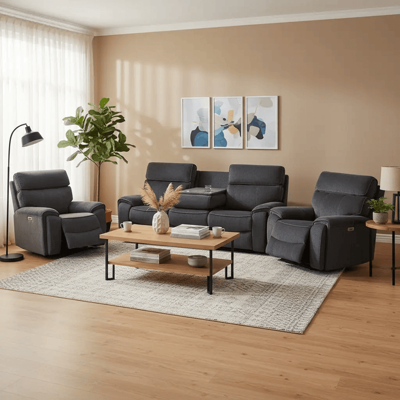BroDeals Lounge Suite Ashleigh Electric Recliner Lounge Suite - 3+1+1 Ashleigh Electric Recliner Lounge Suite - 3+1+1