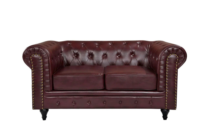 BroDeals Lounge Suite Boston Faux Leather Chesterfield Sofa Set - 3+2 Boston Faux Leather Chesterfield Sofa Set - 3+2