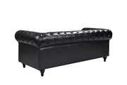 BroDeals Lounge Suite Boston Faux Leather Chesterfield Sofa Set - 3+2 - Black Boston Faux Leather Chesterfield Sofa Set - 3+2 - Black