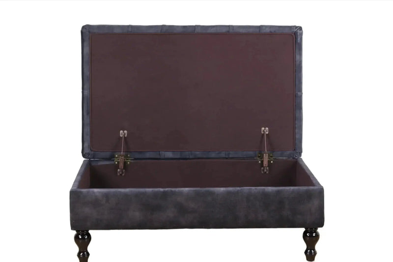 BroDeals Ottoman Ottoman with Storage - Charcoal Ottoman with Storage - Charcoal