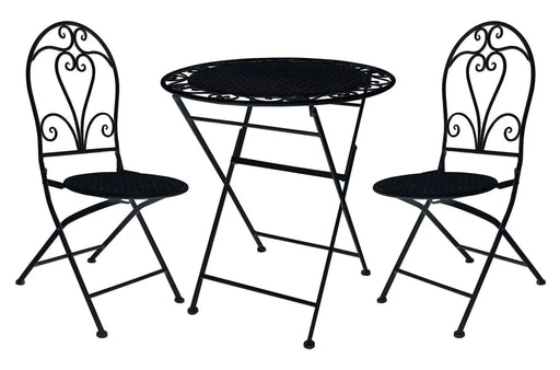 BroDeals Outdoor Outdoor Metal Foldable Café Set Outdoor Metal Foldable Café Set