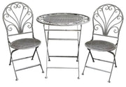 BroDeals Outdoor Outdoor Metal Foldable Café Set Outdoor Metal Foldable Café Set
