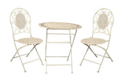 BroDeals Outdoor Outdoor Metal Foldable Café Set Outdoor Metal Foldable Café Set