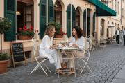 BroDeals Outdoor Outdoor Metal Foldable Café Set Outdoor Metal Foldable Café Set