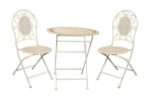 BroDeals Outdoor Outdoor Metal Foldable Café Set Outdoor Metal Foldable Café Set