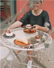 BroDeals Outdoor Outdoor Metal Foldable Café Set Outdoor Metal Foldable Café Set
