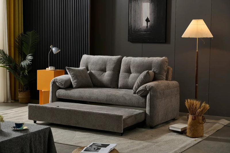 Shelby 2 Seater Roll Out Sofa bed - Silver by BroDeals