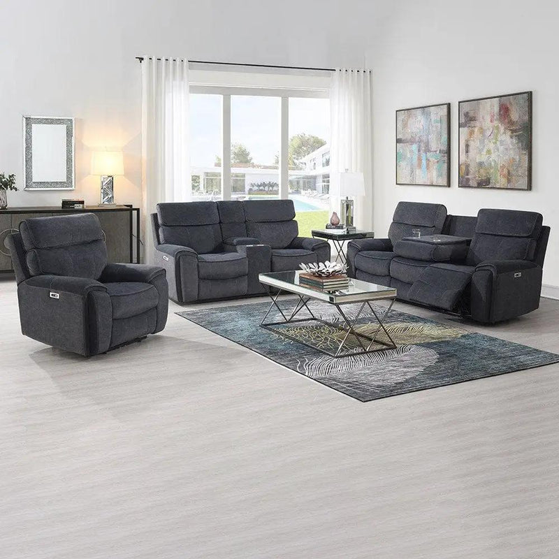 Ashleigh Electric Recliner 3 Seater with Console by BroDeals